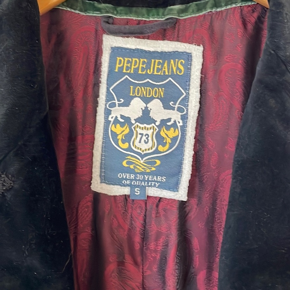 Vintage black, velour military style jacket from Pepe Jeans